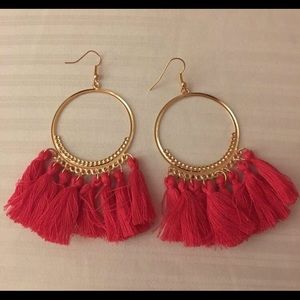 Pink Tassel Earrings